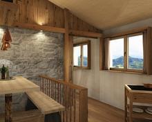 Visualisierung eines Essbereichs eines Appartments