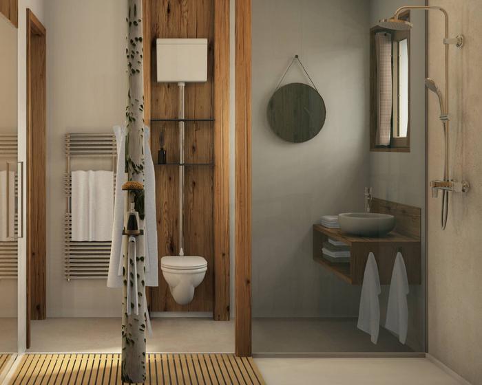 Visualisierung eines Badezimmers mit Infrarotkabine