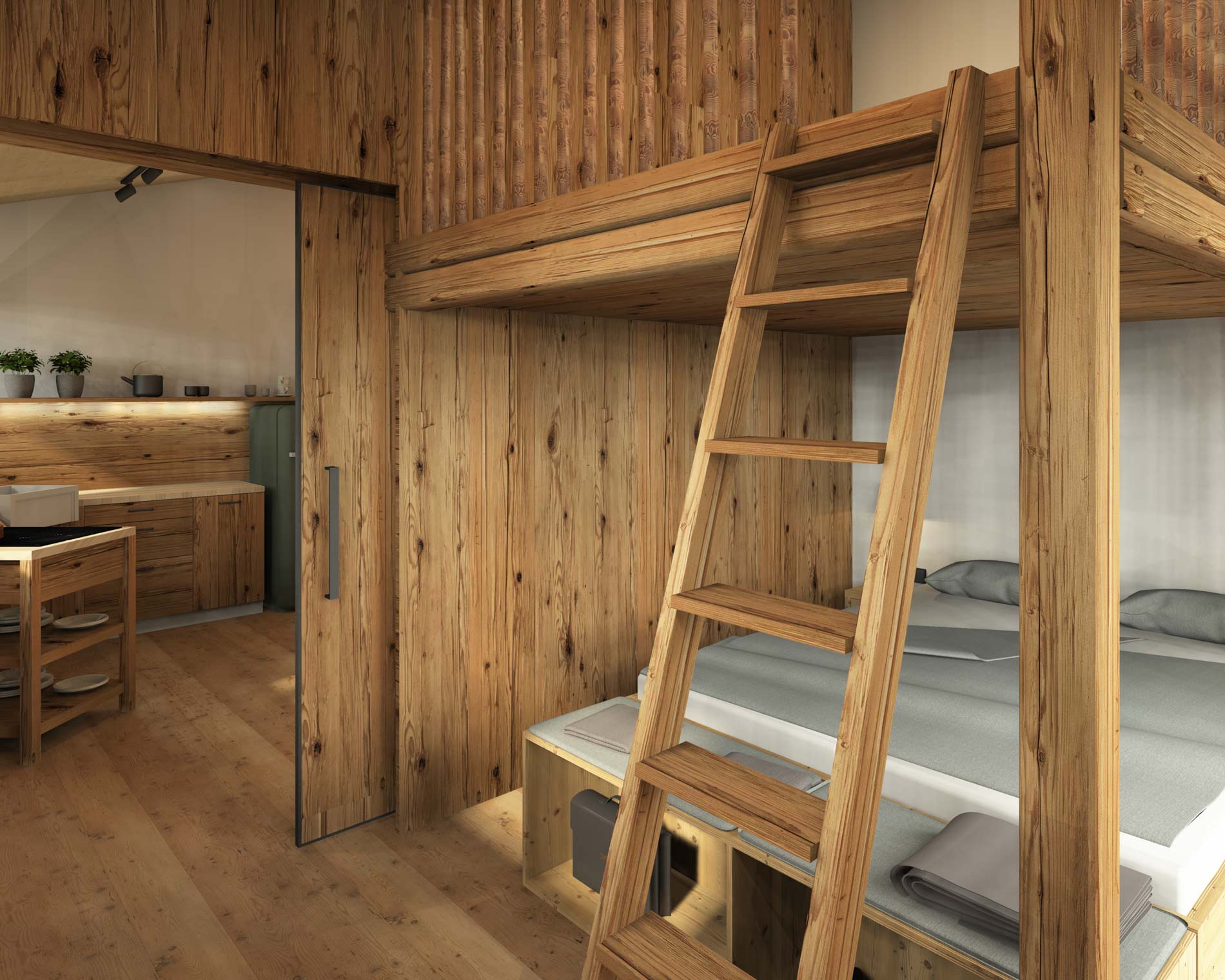 Nahaufnahme der Schlafkoje