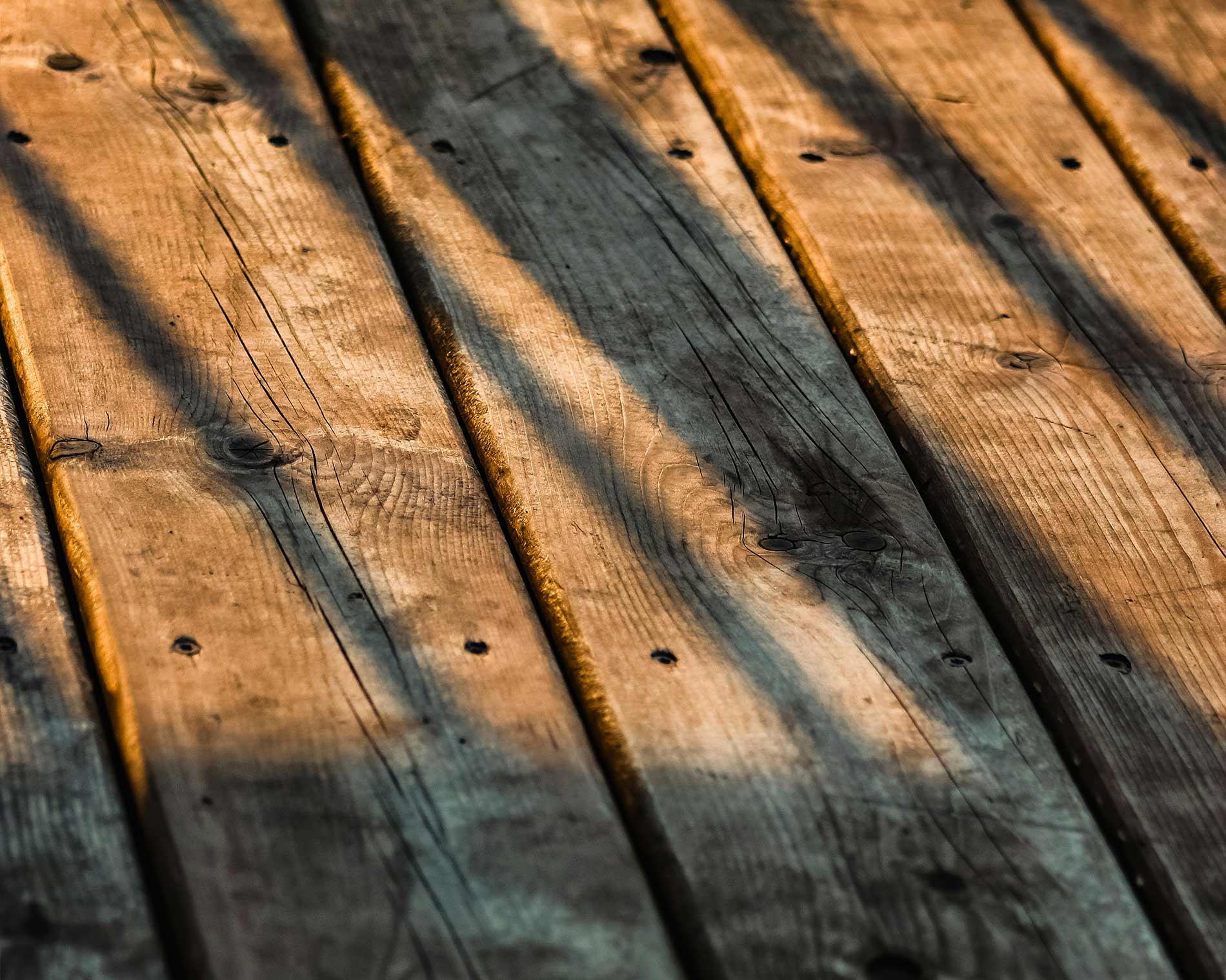 Nahaufnahme Holzterrasse